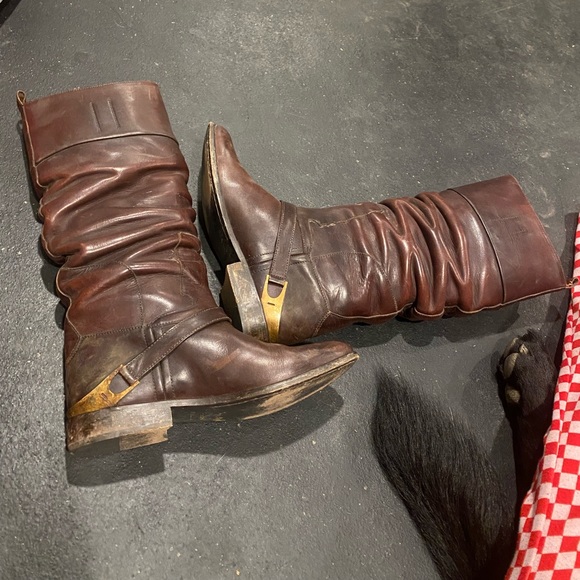 Golden goose distressed brown tall riding boots gently used - Picture 3 of 13